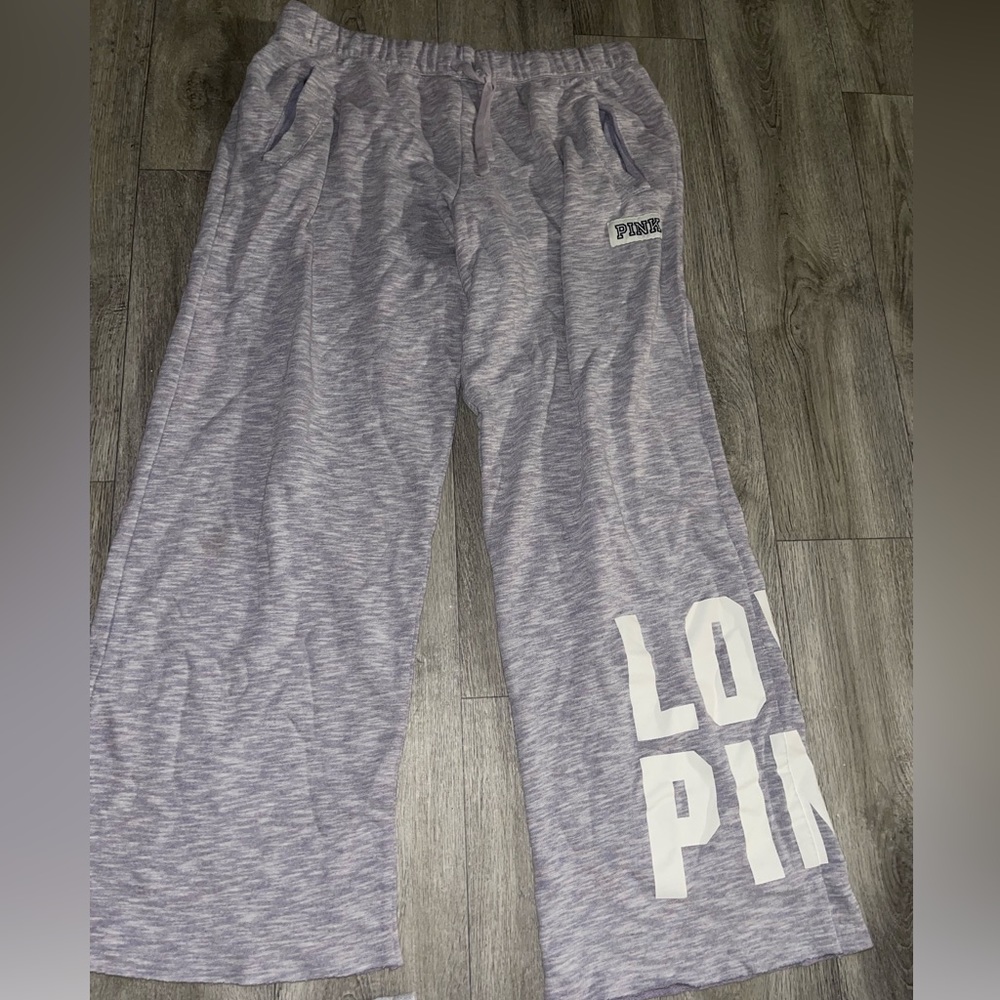 PINK grey sweatpants